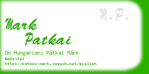 mark patkai business card